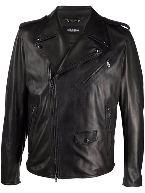 dolce gabbana mens leather jacket|Farfetch Dolce & Gabbana jacket.